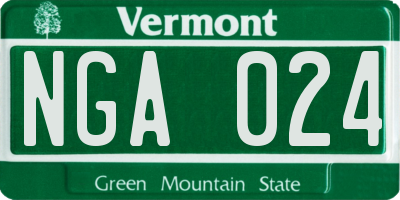 VT license plate NGA024