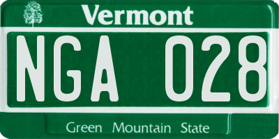 VT license plate NGA028