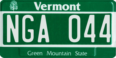 VT license plate NGA044