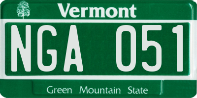 VT license plate NGA051