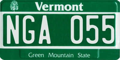 VT license plate NGA055