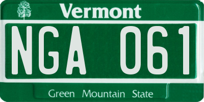 VT license plate NGA061