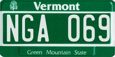 VT license plate NGA069