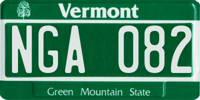 VT license plate NGA082