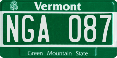 VT license plate NGA087