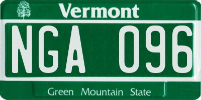 VT license plate NGA096