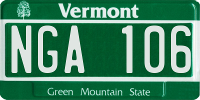 VT license plate NGA106