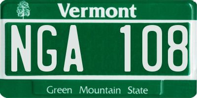VT license plate NGA108