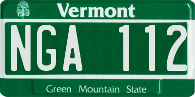 VT license plate NGA112