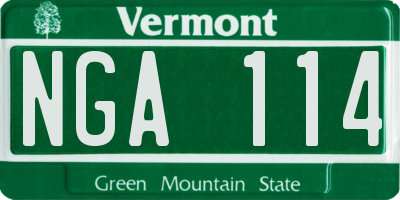 VT license plate NGA114