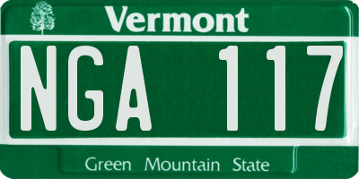 VT license plate NGA117