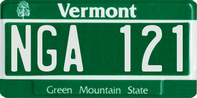 VT license plate NGA121