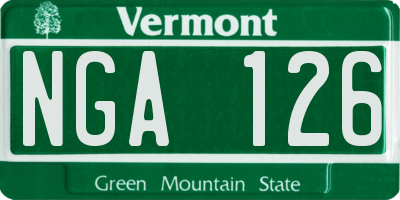 VT license plate NGA126