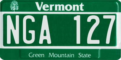 VT license plate NGA127