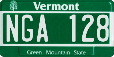 VT license plate NGA128