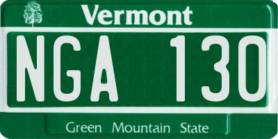 VT license plate NGA130