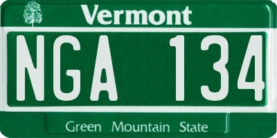 VT license plate NGA134