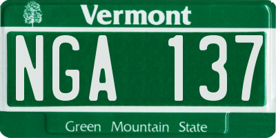 VT license plate NGA137