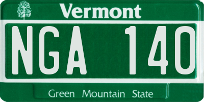 VT license plate NGA140