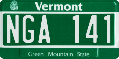 VT license plate NGA141