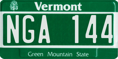 VT license plate NGA144