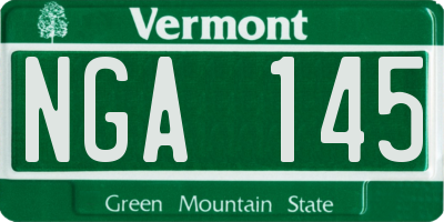 VT license plate NGA145