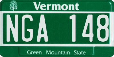 VT license plate NGA148