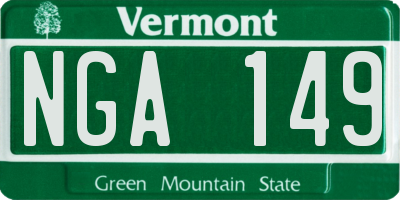 VT license plate NGA149