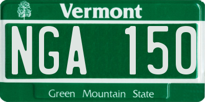 VT license plate NGA150