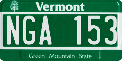 VT license plate NGA153