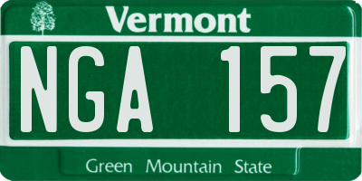 VT license plate NGA157
