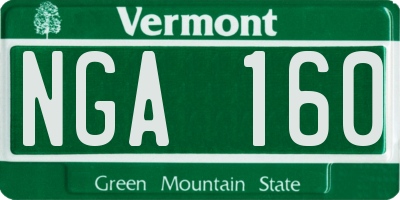 VT license plate NGA160