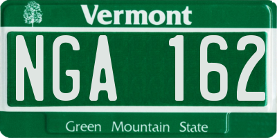 VT license plate NGA162