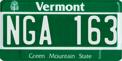 VT license plate NGA163