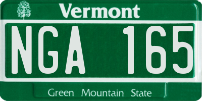 VT license plate NGA165