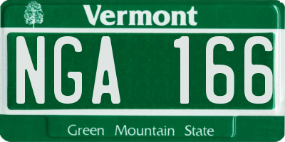VT license plate NGA166