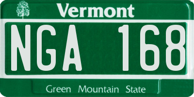 VT license plate NGA168