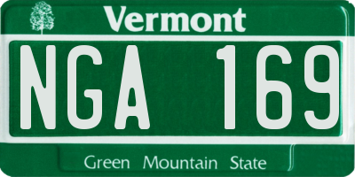 VT license plate NGA169