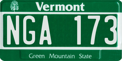 VT license plate NGA173