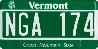 VT license plate NGA174