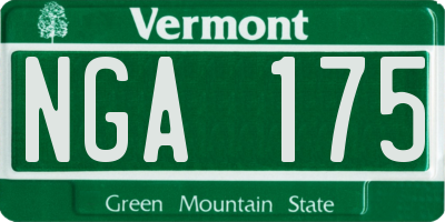 VT license plate NGA175