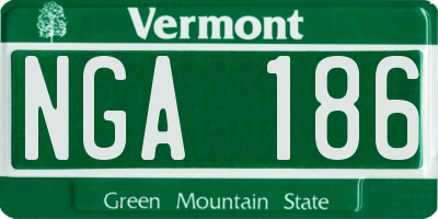 VT license plate NGA186