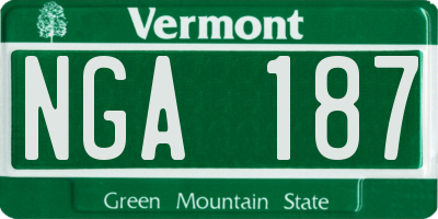 VT license plate NGA187