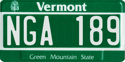 VT license plate NGA189
