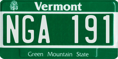 VT license plate NGA191