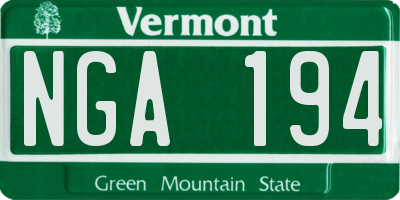 VT license plate NGA194