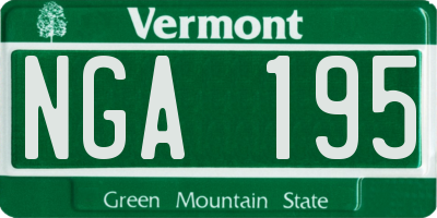 VT license plate NGA195