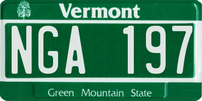 VT license plate NGA197
