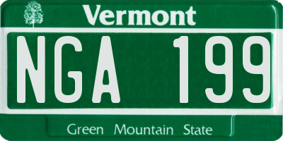 VT license plate NGA199