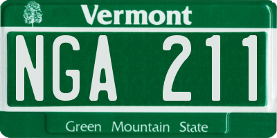 VT license plate NGA211